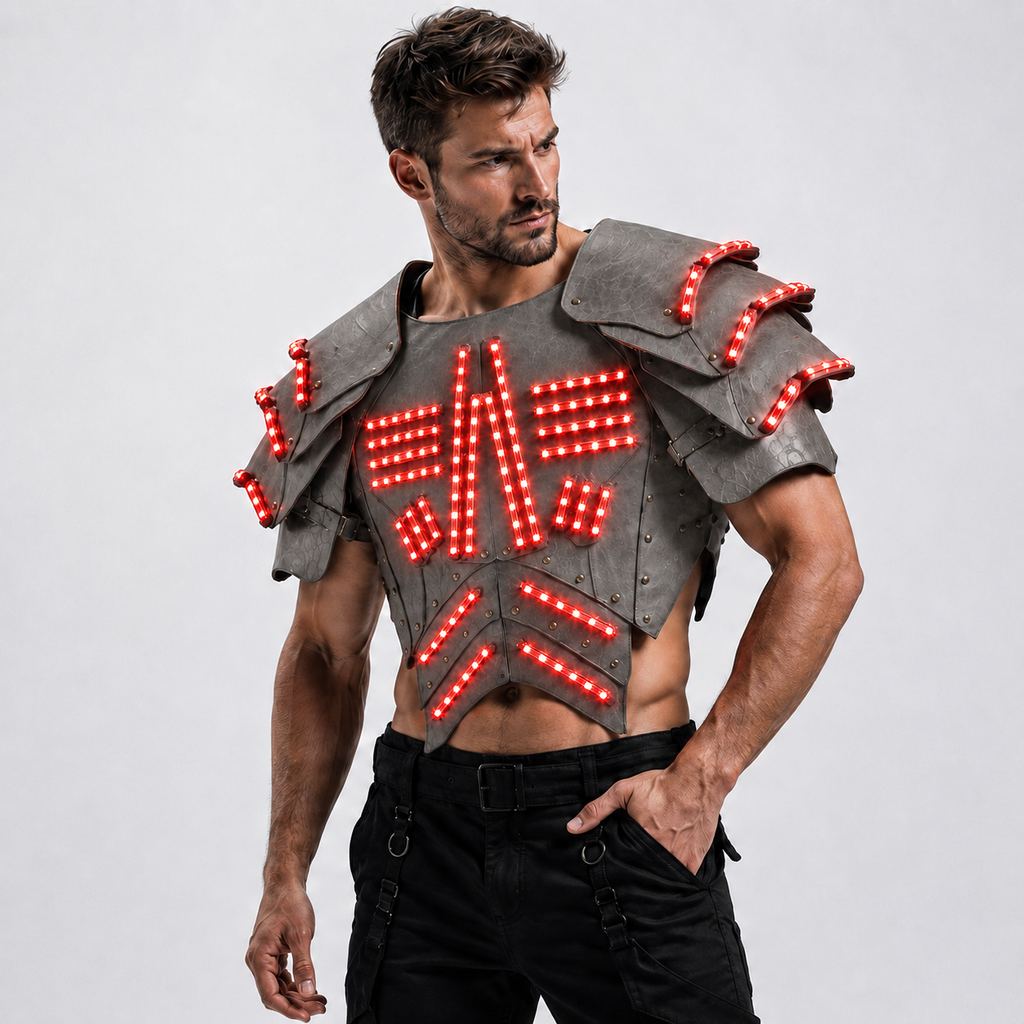 Cyber LED Glow Armor Cape – Illuminated Cosplay & Club Wear