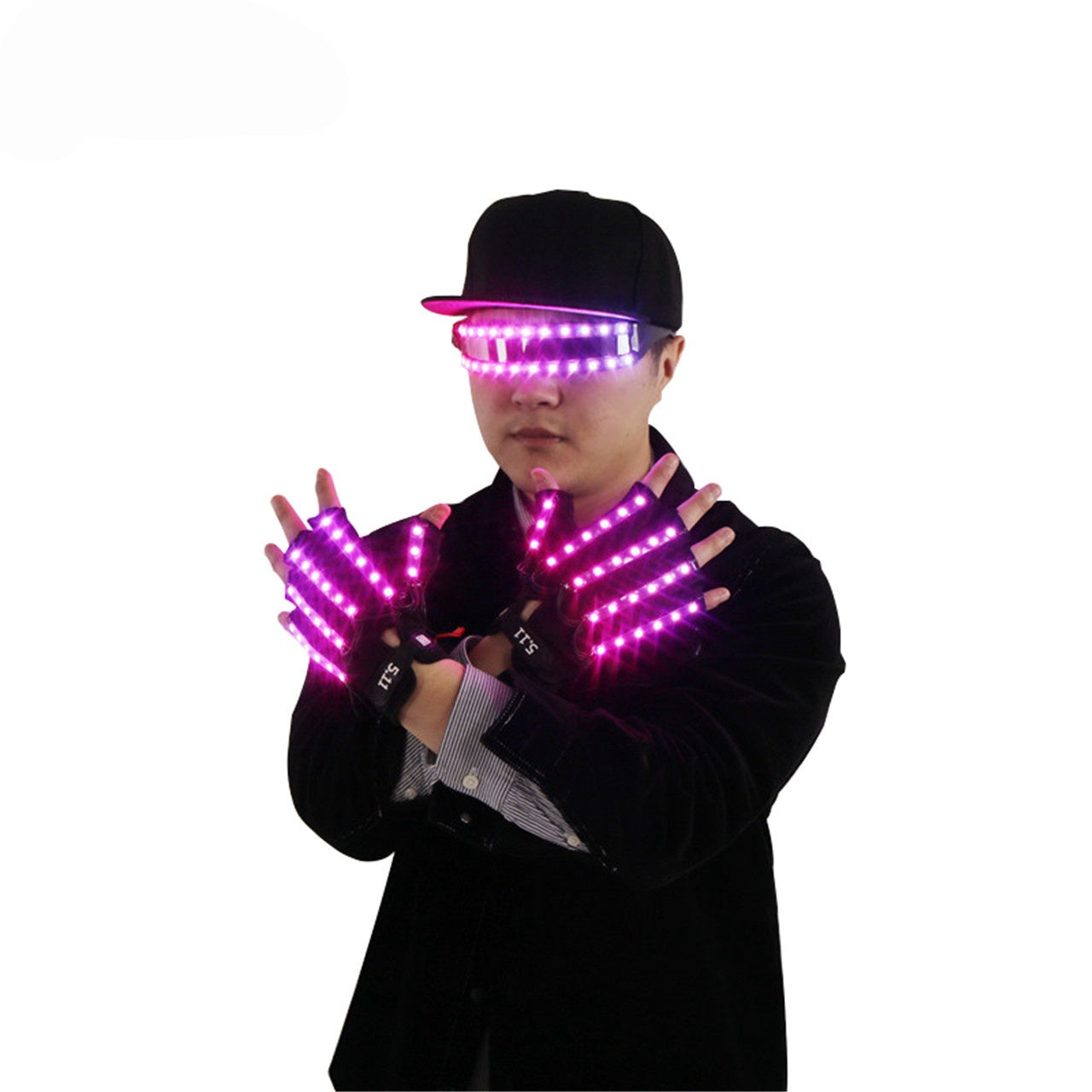 RGB LED Glove + Multicolor Party Glasses Set