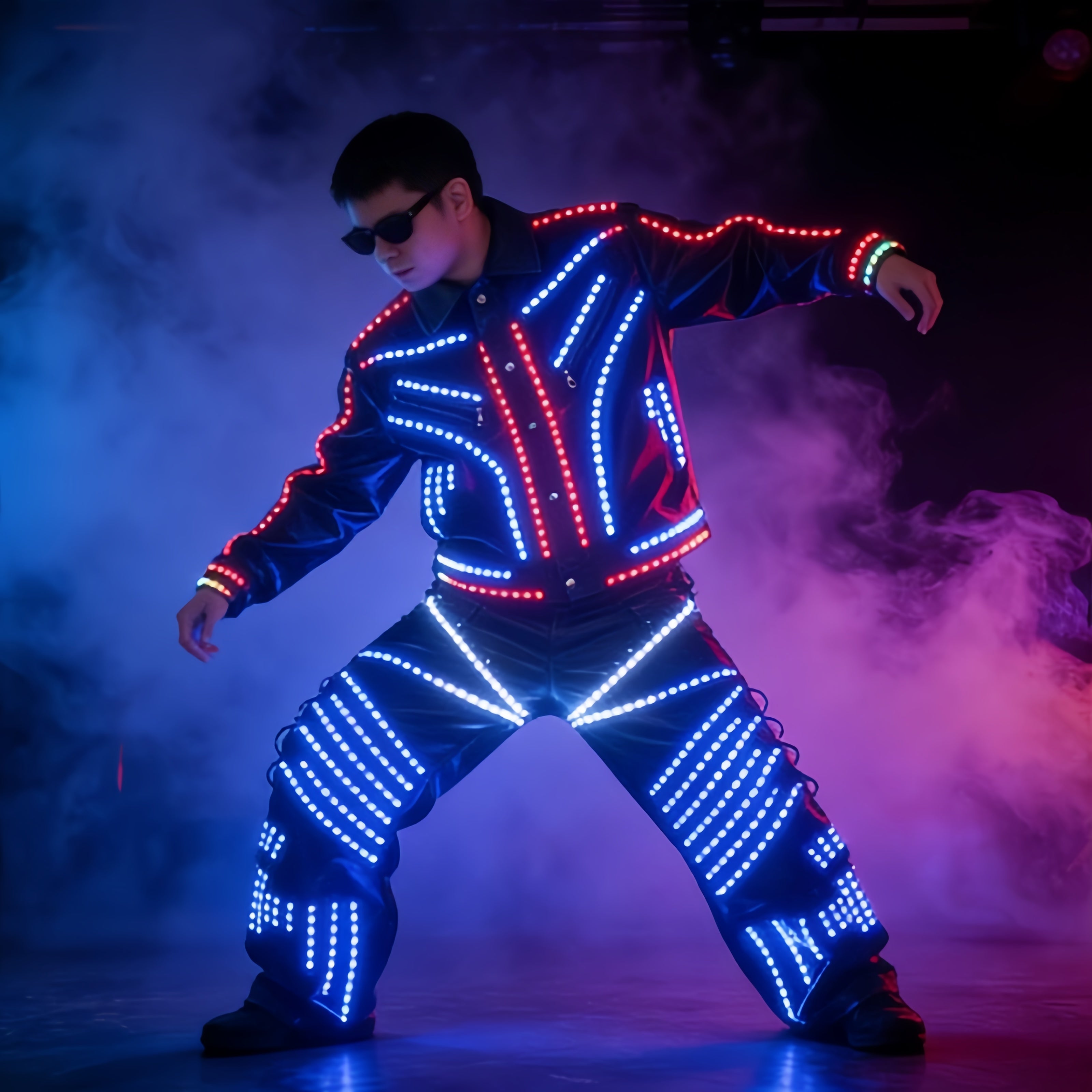 LED Light Up Robot Suit Stage Performance DJ Party Dance Luminous Costume