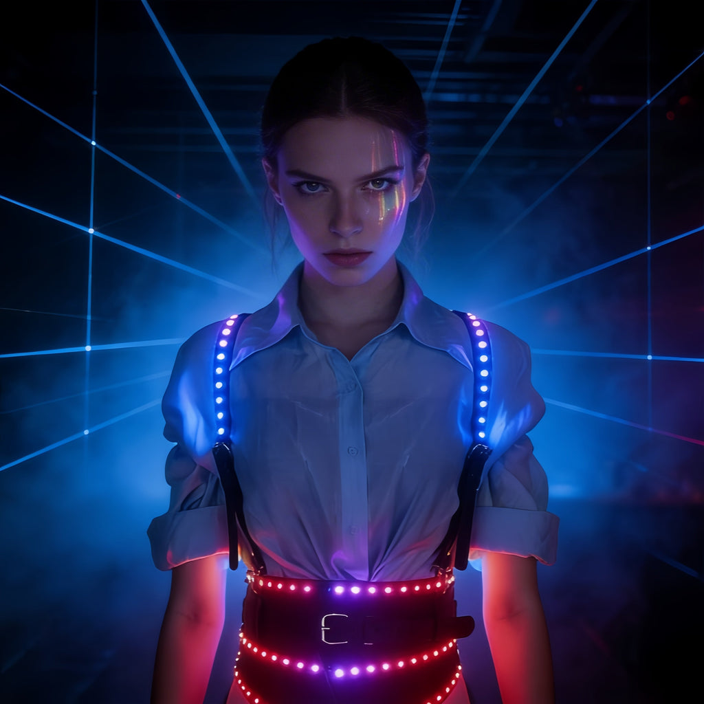 LED Light Up Waist Belt Harness for Women – Glow Rave Festival DJ Party Outfit