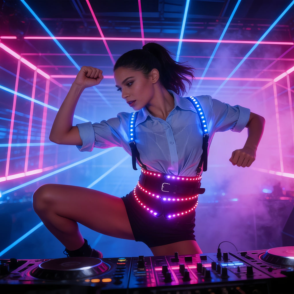 LED Light Up Waist Belt Harness for Women – Glow Rave Festival DJ Party Outfit