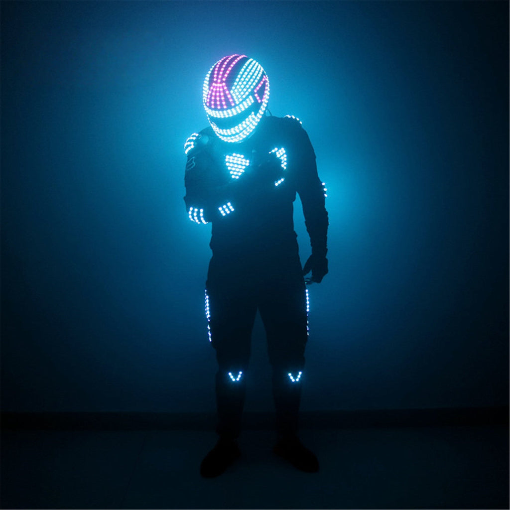 RGB LED Robot Outfit with Laser Beam Gloves – Stage Show Costume