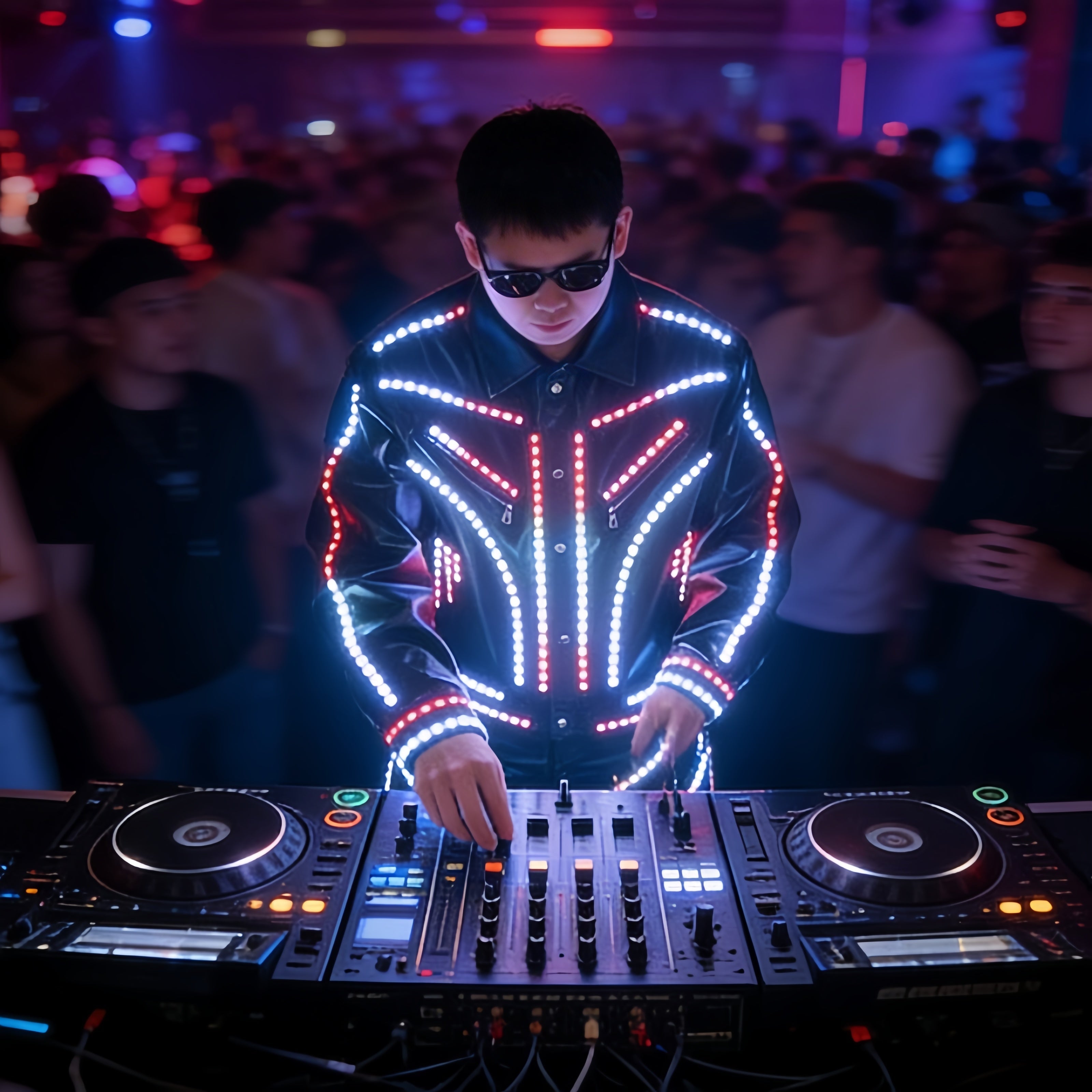 LED Light Up Robot Suit Stage Performance DJ Party Dance Luminous Costume