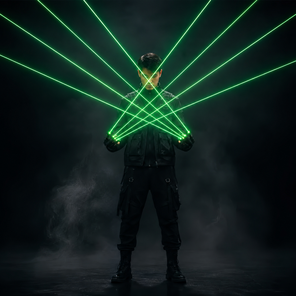 Green & Red Laser Gloves with LED Cyber Glasses