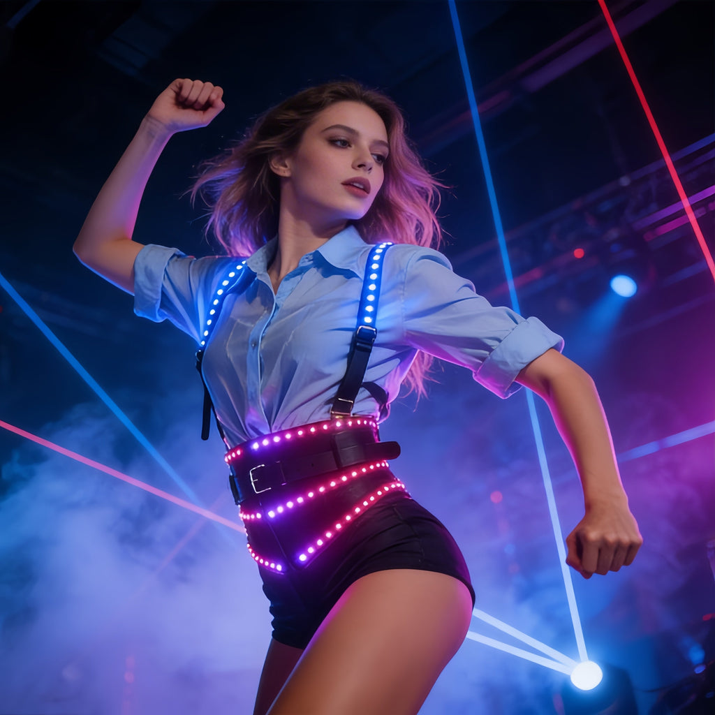 LED Light Up Waist Belt Harness for Women – Glow Rave Festival DJ Party Outfit
