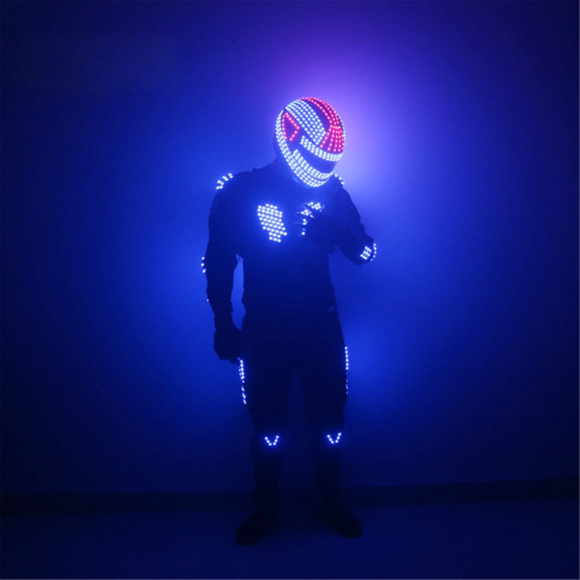RGB LED Robot Outfit with Laser Beam Gloves – Stage Show Costume