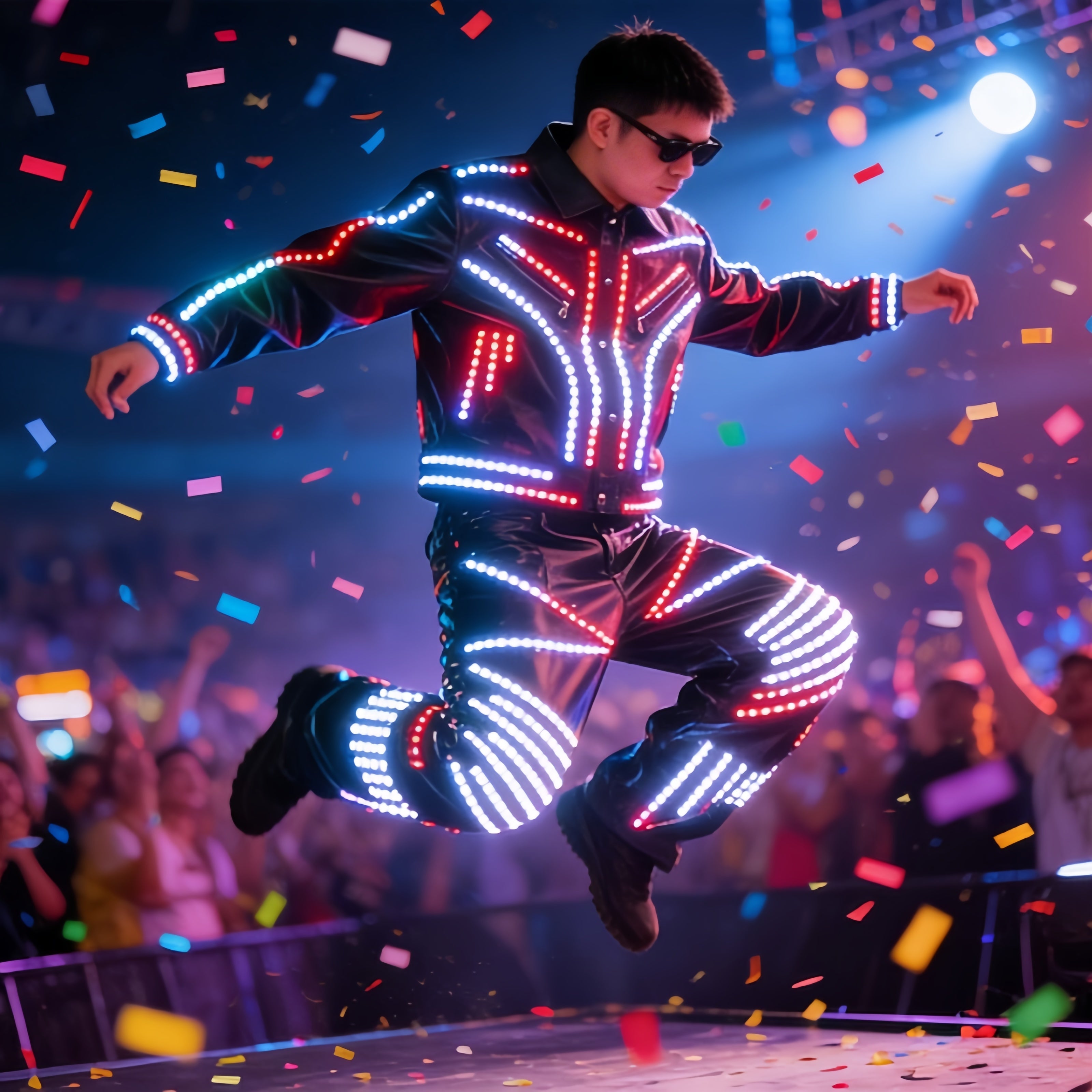 LED Light Up Robot Suit Stage Performance DJ Party Dance Luminous Costume