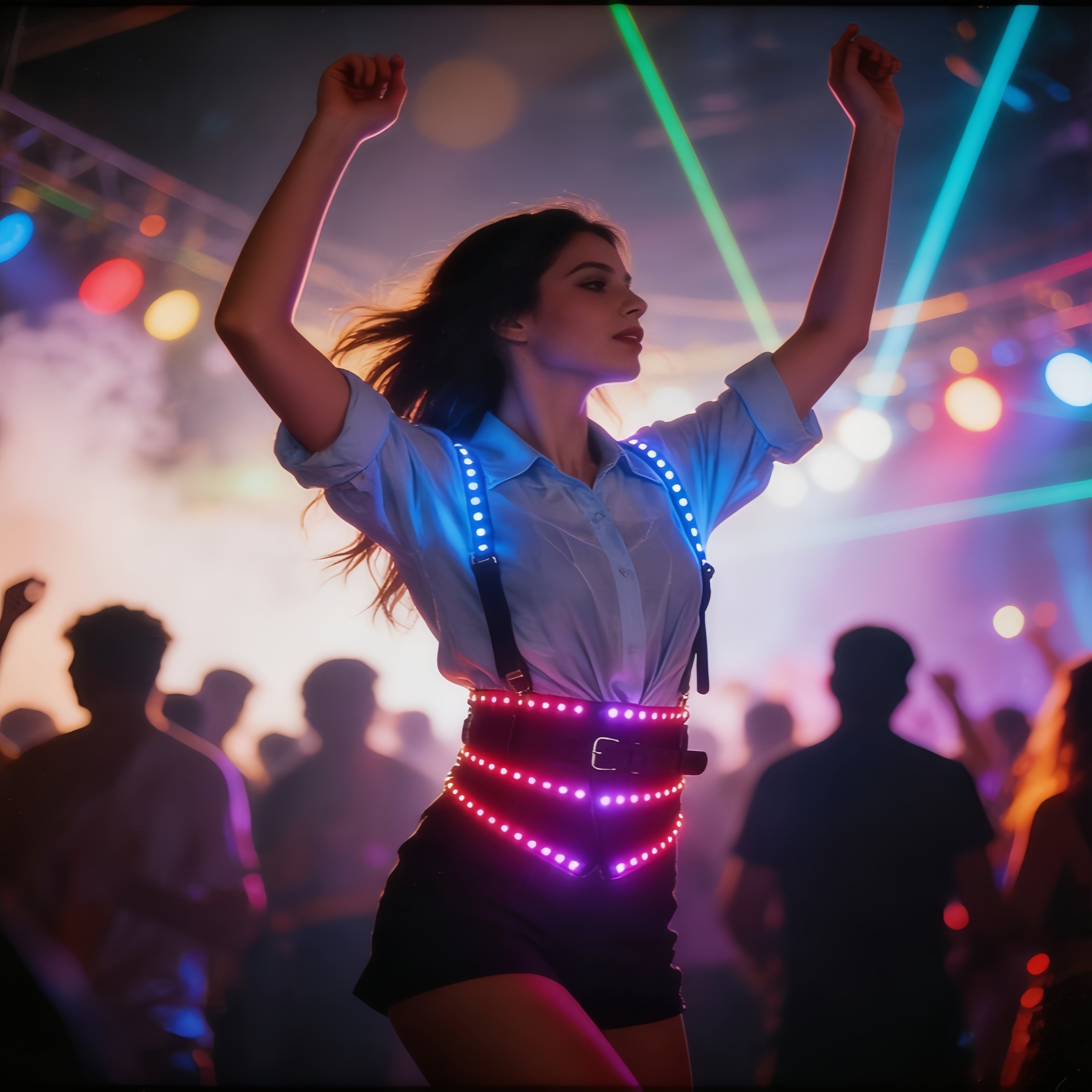 LED Light Up Waist Belt Harness for Women – Glow Rave Festival DJ Party Outfit