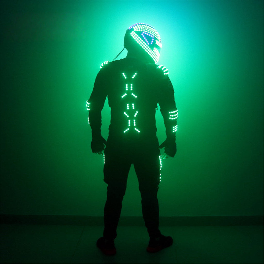 RGB LED Robot Outfit with Laser Beam Gloves – Stage Show Costume