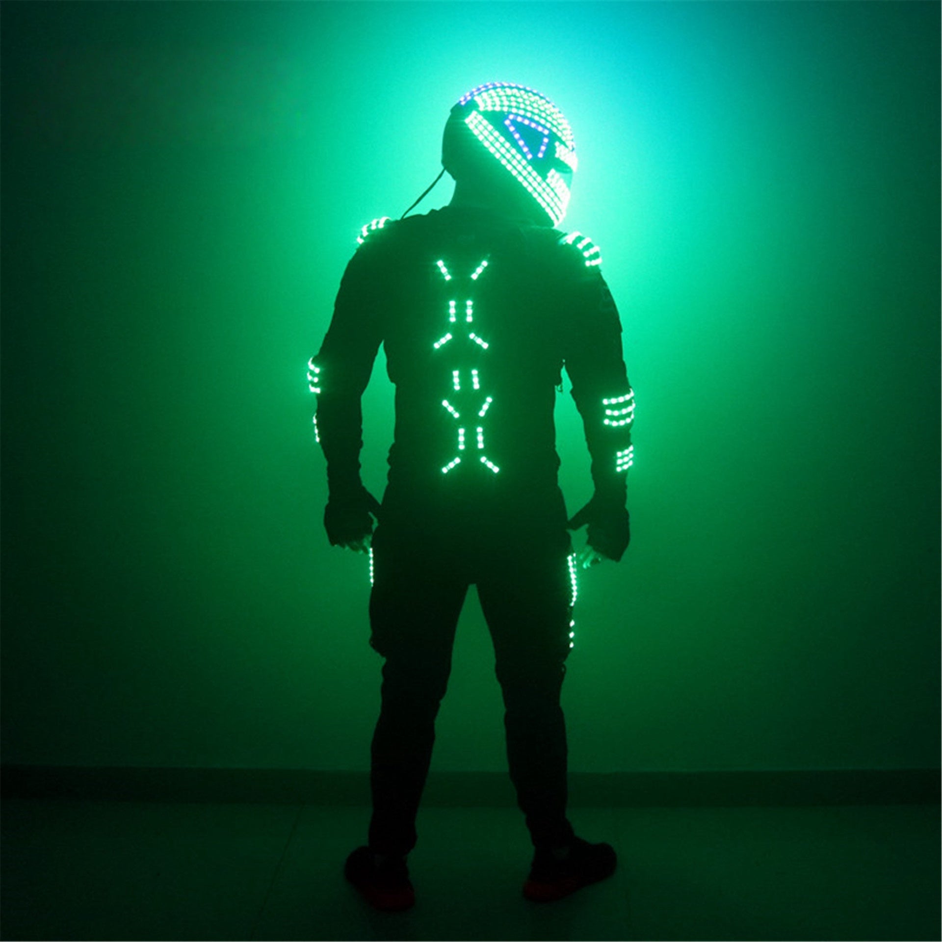RGB LED Robot Outfit with Laser Beam Gloves – Stage Show Costume