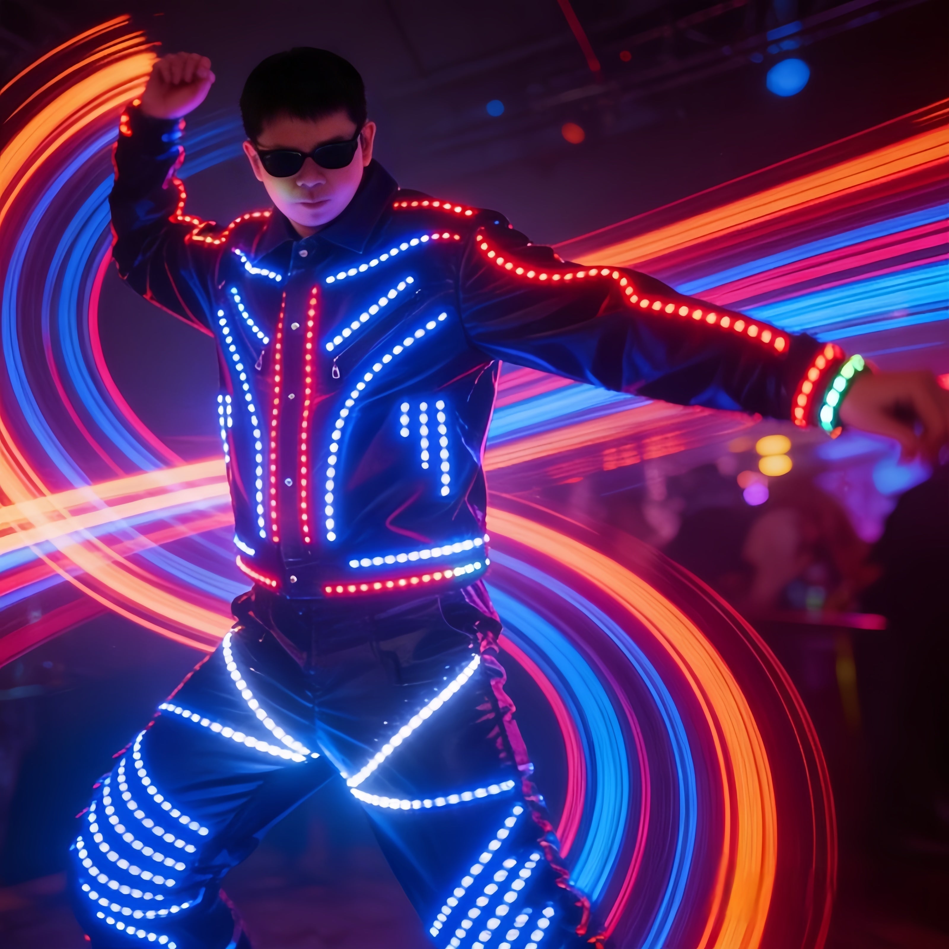LED Light Up Robot Suit Stage Performance DJ Party Dance Luminous Costume