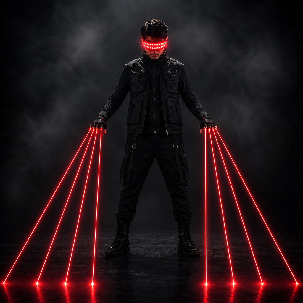 Green & Red Laser Gloves with LED Cyber Glasses