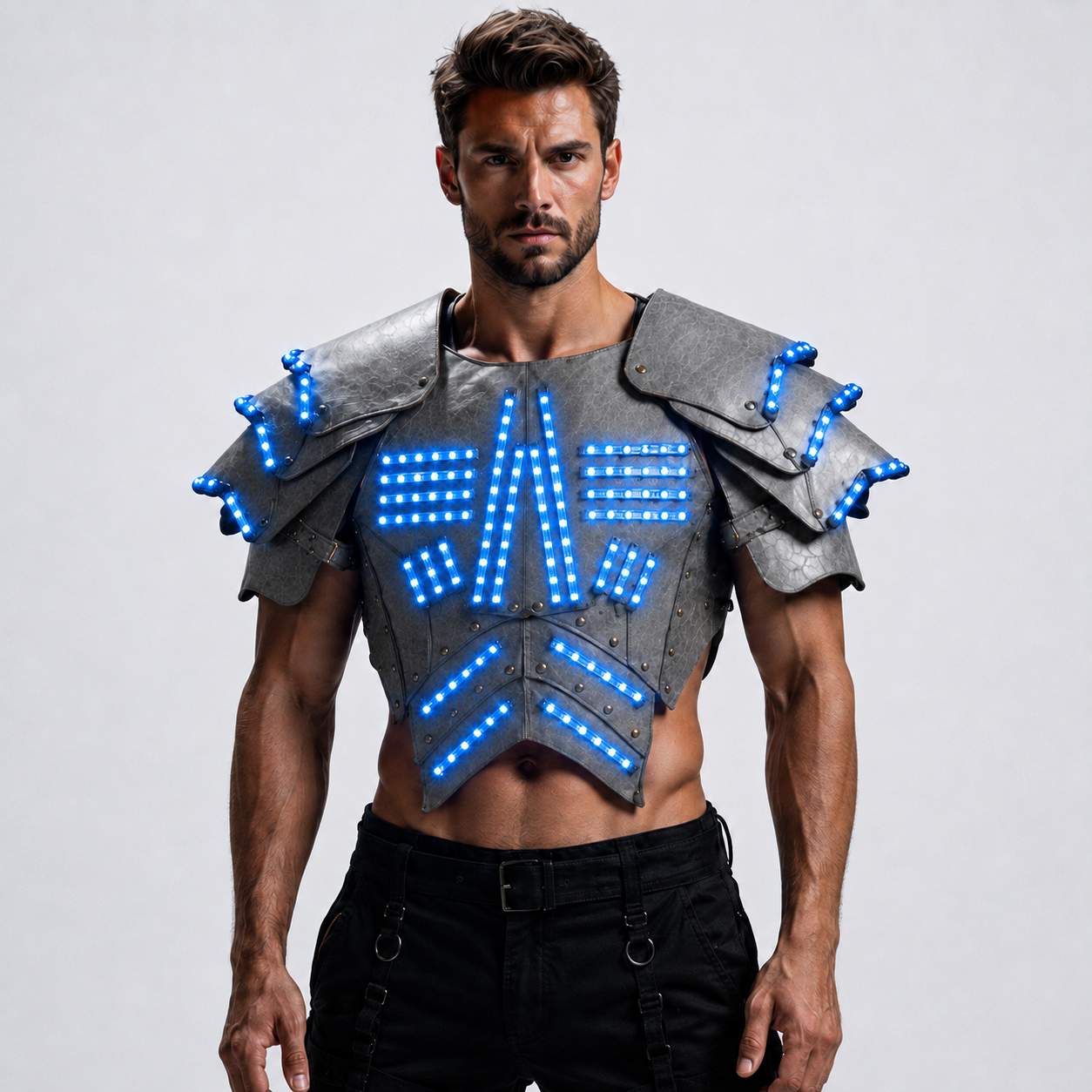 Cyber LED Glow Armor Cape – Illuminated Cosplay & Club Wear