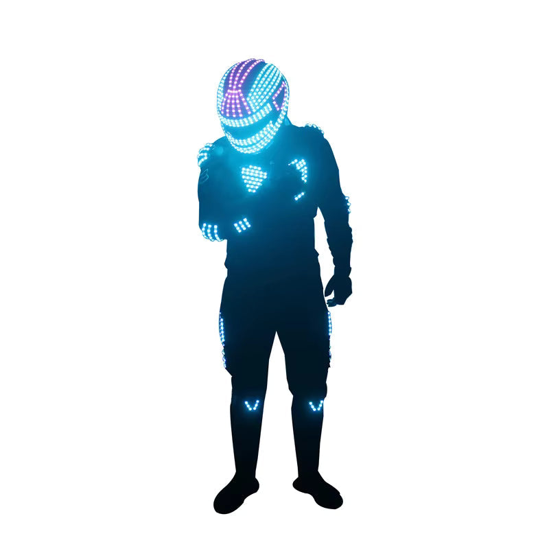 RGB LED Robot Outfit with Laser Beam Gloves – Stage Show Costume