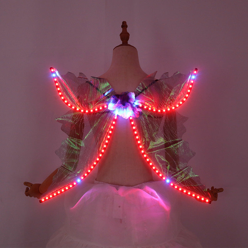 LED Light Up Wings Costume – Glowing Angel Fairy Wings for Dance, Stage Performance & Party Events