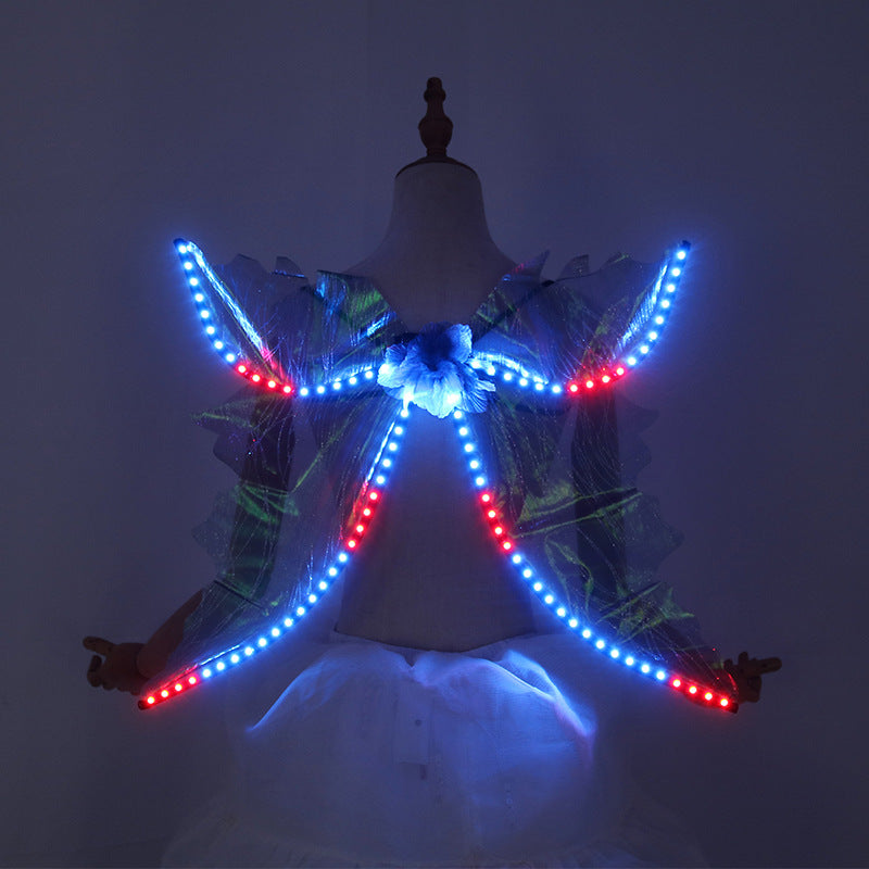 LED Light Up Wings Costume – Glowing Angel Fairy Wings for Dance, Stage Performance & Party Events