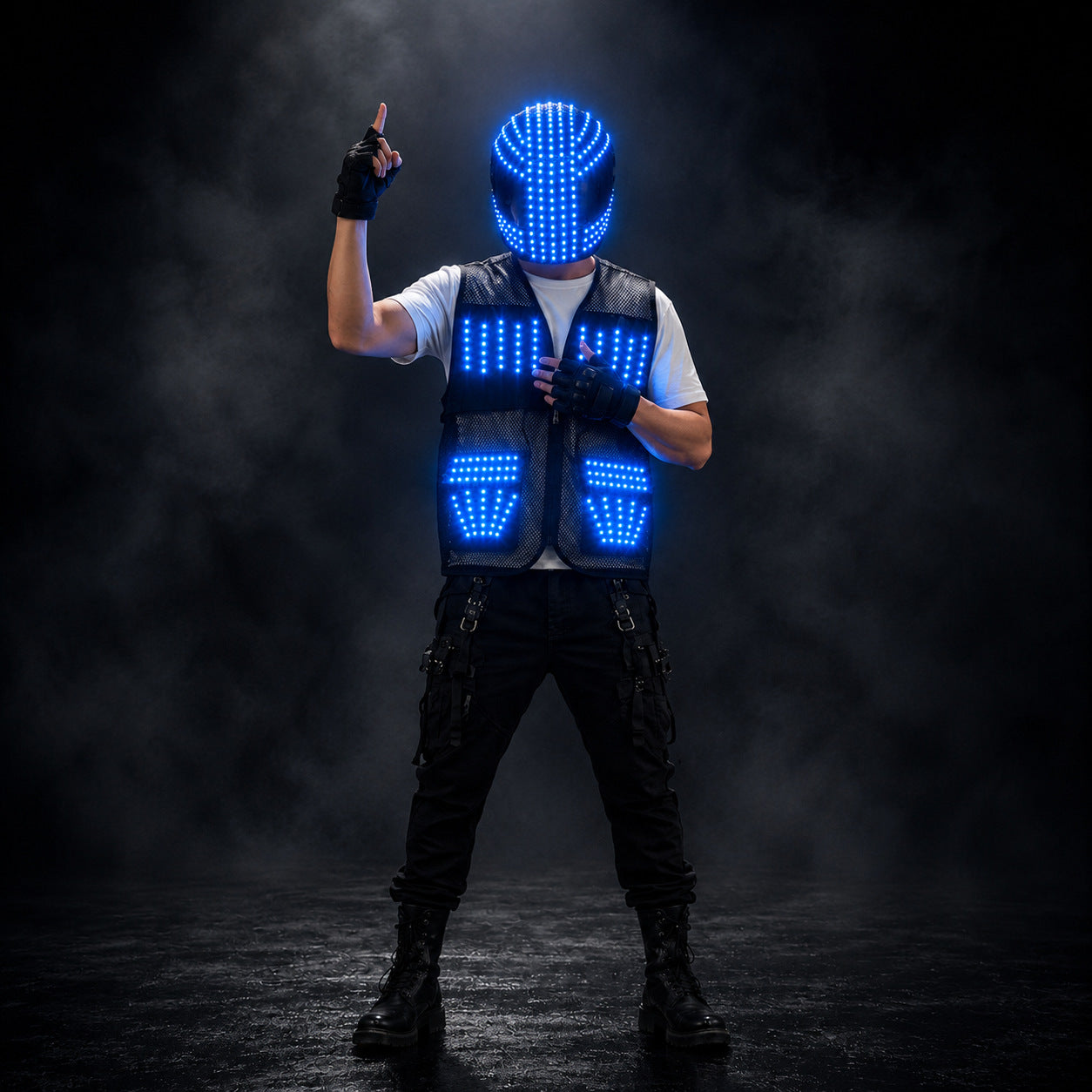 LED Light-Up Helmet & Vest Performance Set