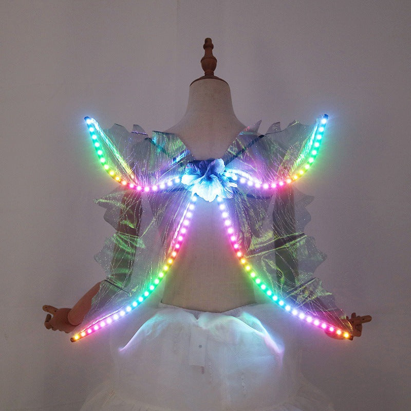 LED Light Up Wings Costume – Glowing Angel Fairy Wings for Dance, Stage Performance & Party Events
