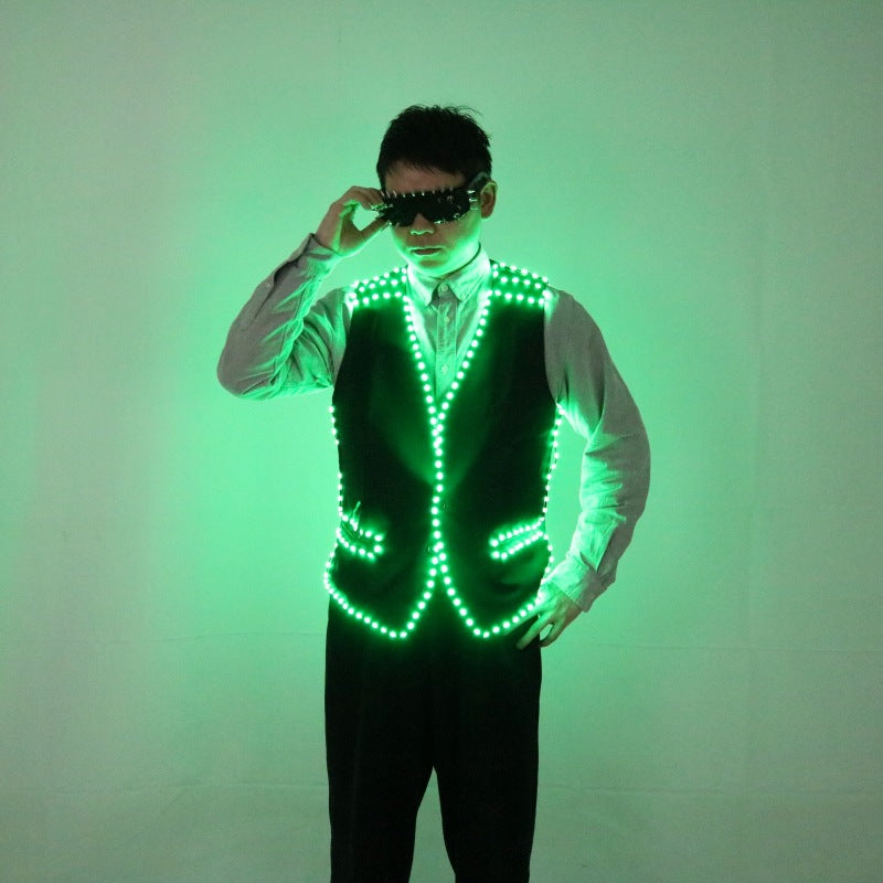 RGB LED Glow Vest – Multicolor Luminous Party Wear