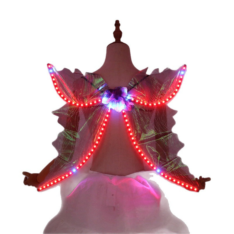 LED Light Up Wings Costume – Glowing Angel Fairy Wings for Dance, Stage Performance & Party Events