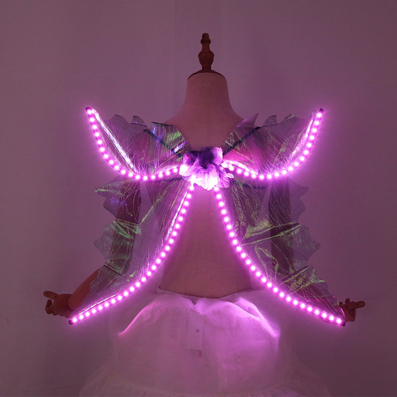 LED Light Up Wings Costume – Glowing Angel Fairy Wings for Dance, Stage Performance & Party Events