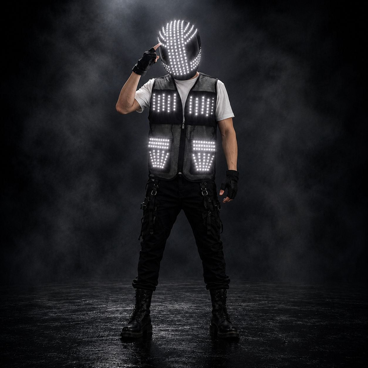 LED Light-Up Helmet & Vest Performance Set