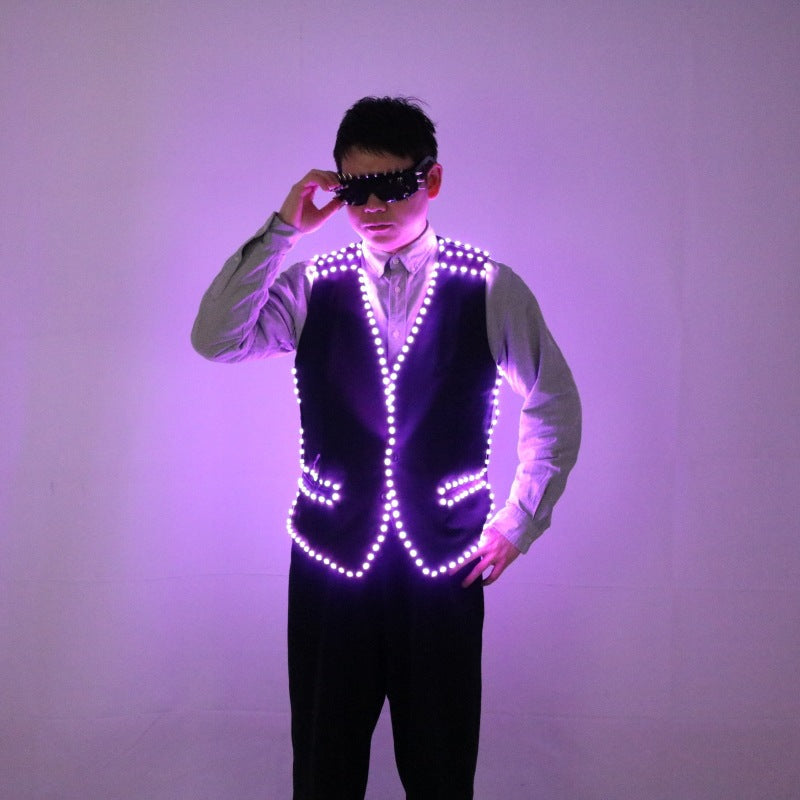 RGB LED Glow Vest – Multicolor Luminous Party Wear