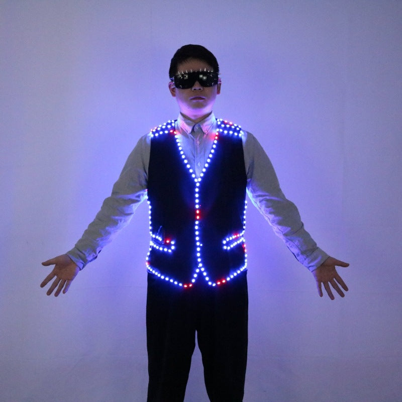 RGB LED Glow Vest – Multicolor Luminous Party Wear
