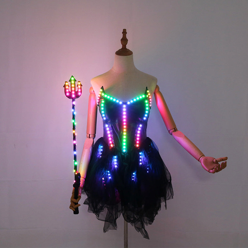 Luminous Devil LED Dress – Sexy Glowing Party Outfit