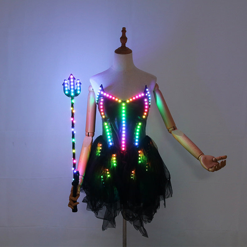 Luminous Devil LED Dress – Sexy Glowing Party Outfit