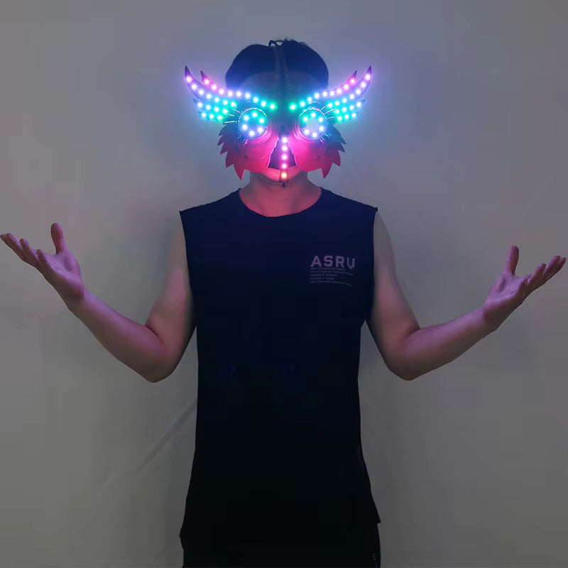 LED Glowing Animal Mask — Neon Light-Up Party Prop